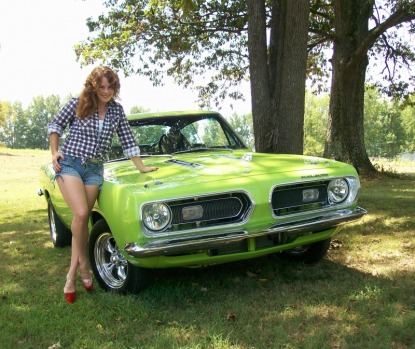 Leanna ~ The CudaChick, with her 1968 Plymouth Barracuda