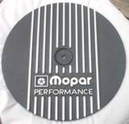 Custom Mopar Performance air cleaner lid in Wetstone Black